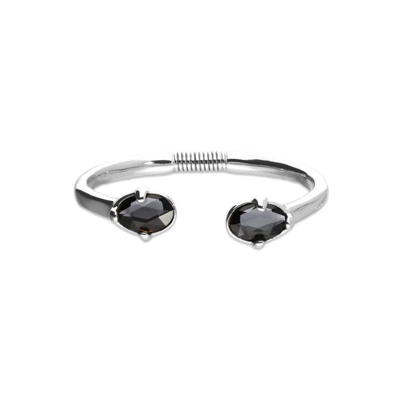 UNOde50 Ser Deslumbrante Black Crystal Silver Cuff Bracelet - Large