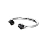UNOde50 Ser Deslumbrante Black Crystal Silver Cuff Bracelet - Large