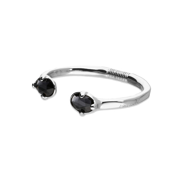 UNOde50 Ser Deslumbrante Black Crystal Silver Cuff Bracelet - Medium