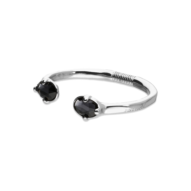UNOde50 Ser Deslumbrante Black Crystal Silver Cuff Bracelet - Large