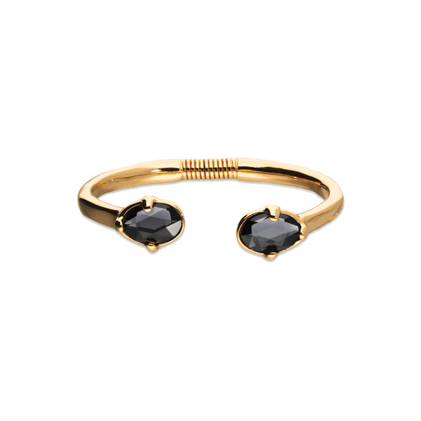 UNOde50 Ser Deslumbrante Black Crystal Gold Cuff Bracelet - Medium