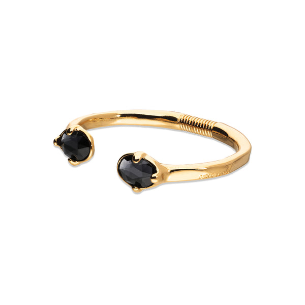 UNOde50 Ser Deslumbrante Black Crystal Gold Cuff Bracelet - Medium