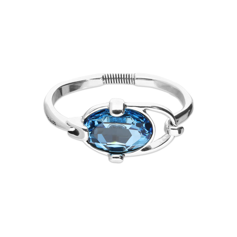 UNOde50 Ser Deslumbrante Blue Crystal Silver Buckle Bracelet - Large
