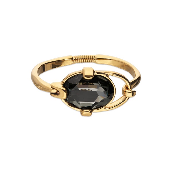 UNOde50 Ser Deslumbrante Gray Crystal Gold Buckle Bracelet - Medium