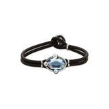UNOde50 Ser Deslumbrante Blue Crystal Leather Bracelet - Medium