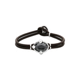 UNOde50 Ser Deslumbrante Black Crystal Leather Bracelet - Medium