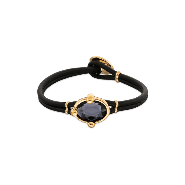 UNOde50 Ser Deslumbrante Black Crystal Leather Bracelet - Medium