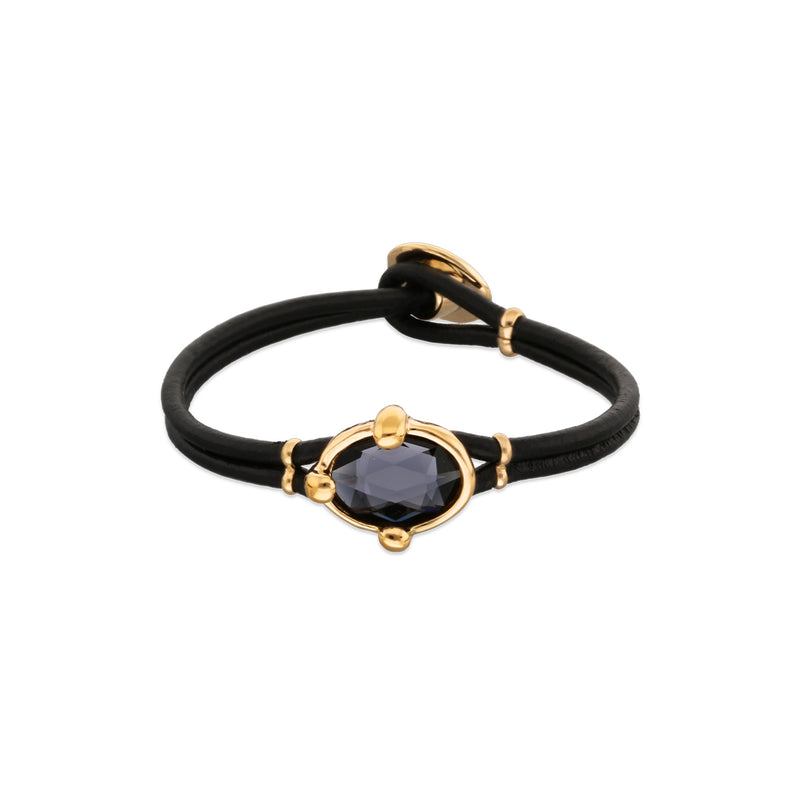 UNOde50 Ser Deslumbrante Black Crystal Leather Bracelet - Medium