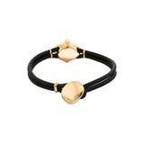 UNOde50 Ser Deslumbrante Black Crystal Leather Bracelet - Medium