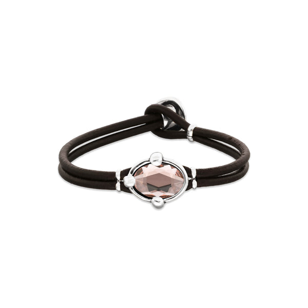 UNOde50 Ser Deslumbrante Pink Crystal Leather Bracelet - Medium