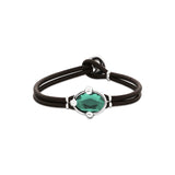 UNOde50 Ser Deslumbrante Green Crystal Leather Bracelet - Medium