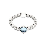 UNOde50 Ser Deslumbrante Blue Oval Crystal Beaded Bracelet - Large