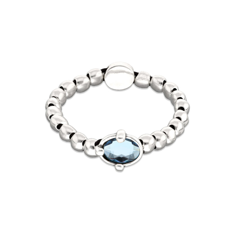 UNOde50 Ser Deslumbrante Blue Oval Crystal Beaded Bracelet - Medium