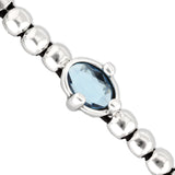 UNOde50 Ser Deslumbrante Blue Oval Crystal Beaded Bracelet - Large