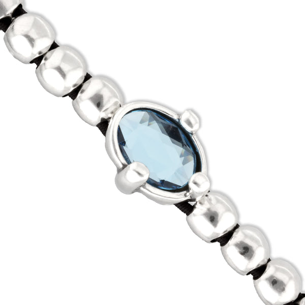 UNOde50 Ser Deslumbrante Blue Oval Crystal Beaded Bracelet - Large