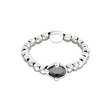 UNOde50 Ser Deslumbrante Oval Black Crystal Beaded Bracelet - Medium