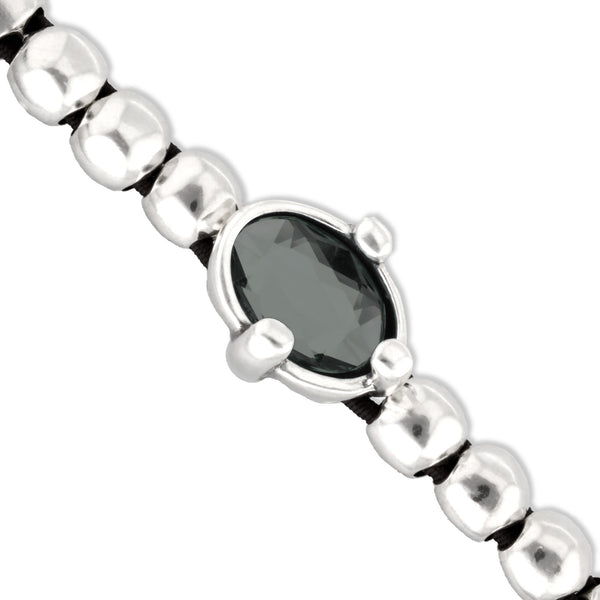 UNOde50 Ser Deslumbrante Oval Black Crystal Beaded Bracelet - Medium