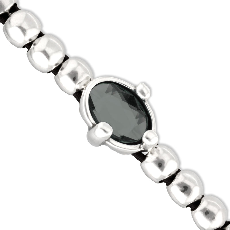 UNOde50 Ser Deslumbrante Oval Black Crystal Beaded Bracelet - Medium