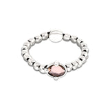 UNOde50 Ser Deslumbrante Oval Pink Crystal Beaded Bracelet - Medium