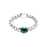 UNOde50 Ser Deslumbrante Oval Green Crystal Beaded Bracelet - Medium