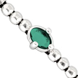 UNOde50 Ser Deslumbrante Oval Green Crystal Beaded Bracelet - Medium