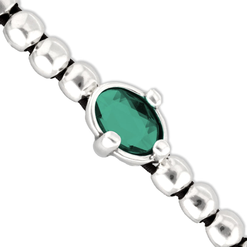 UNOde50 Ser Deslumbrante Oval Green Crystal Beaded Bracelet - Medium
