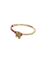 UNOde50 18K Gold Butterfly & Red Leather Bracelet - Large
