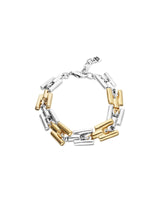 UNOde50 Two-Toned Square Link Chain Bracelet - Medium