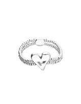 UNOde50 Sterling Silver Heart Double Elastic Bracelet - Medium
