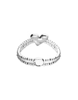 UNOde50 Sterling Silver Heart Double Elastic Bracelet - Medium