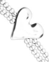 UNOde50 Sterling Silver Heart Double Elastic Bracelet - Medium