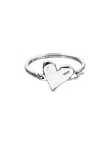 UNOde50 Semi-Rigid Sterling Silver Heart Detail Bangle Bracelet - Large