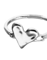 UNOde50 Semi-Rigid Sterling Silver Heart Detail Bangle Bracelet - Large