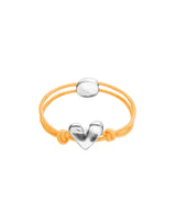 UNOde50 Sterling Silver Heart & Orange Elastic Tread Bracelet - Medium