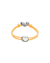 UNOde50 Sterling Silver Heart & Orange Elastic Tread Bracelet - Medium