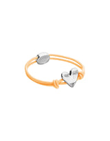 UNOde50 Sterling Silver Heart & Orange Elastic Tread Bracelet - Medium