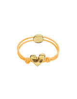 UNOde50 18k Gold Heart & Orange Elastic Tread Bracelet - Medium