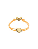 UNOde50 18k Gold Heart & Orange Elastic Tread Bracelet - Medium