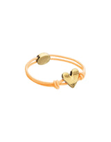 UNOde50 18k Gold Heart & Orange Elastic Tread Bracelet - Medium