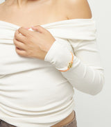 UNOde50 18k Gold Heart & Orange Elastic Tread Bracelet - Medium