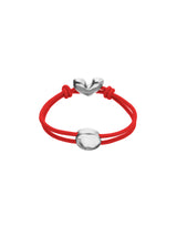 UNOde50 Sterling Silver Heart & Red Elastic Tread Bracelet - Medium