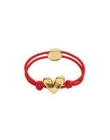 UNOde50 18K Gold Heart & Red Elastic Tread Bracelet - Medium
