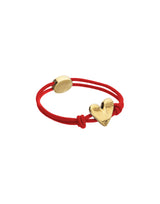 UNOde50 18K Gold Heart & Red Elastic Tread Bracelet - Medium