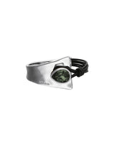 UNOde50 Presagio Green Crystal & Leather Bangle Bracelet - Medium