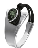 UNOde50 Presagio Green Crystal & Leather Bangle Bracelet - Medium