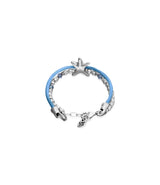 UNOde50 Blue Silk Thread & Metal Starfish Silver-Plated Bracelet - Medium