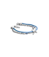 UNOde50 Blue Silk Thread & Metal Starfish Silver-Plated Bracelet - Medium