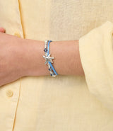 UNOde50 Blue Silk Thread & Metal Starfish Silver-Plated Bracelet - Medium