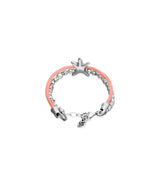 UNOde50 Orange Silk Thread & Metal Starfish Silver-Plated Bracelet - Medium