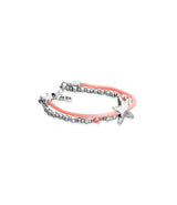 UNOde50 Orange Silk Thread & Metal Starfish Silver-Plated Bracelet - Medium
